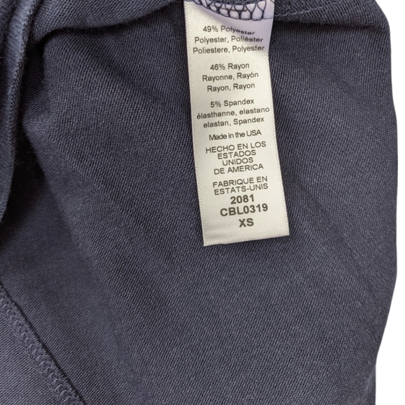 Michael Stars Kim Notch Navy Blue Long Sleeve Top - Picture 6 of 6